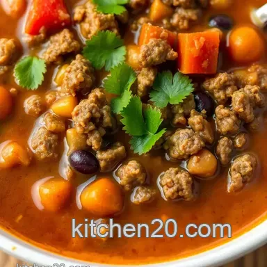Easy & Delicious Simmered Ground Beef Soup with Bold Chipotle: A Family Favorite Recipe Card