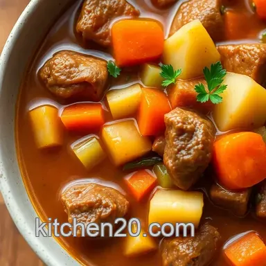 Hearty Simmering Beef Soup: A Family Favorite Comfort Food Recipe Recipe Card