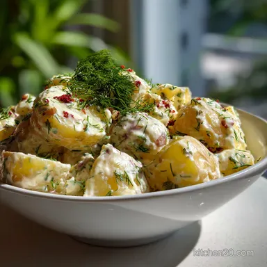 Simple Potato Salad Recipe Salad Jello: Creamy Tangy Recipe Card