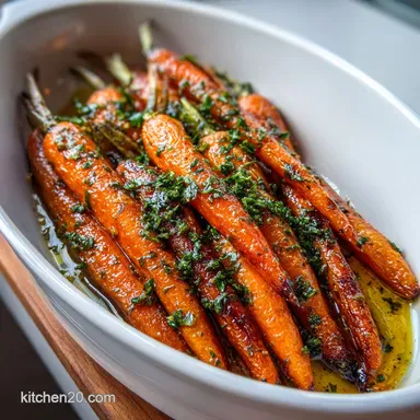 Simple Roasted Carrots with Honey for 4 Servings Recipe Card