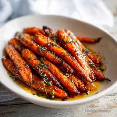 Simple Roasted Carrots with Honey for 4 Servings