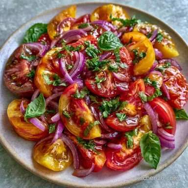 Simple Tomato Salad in 10 Minutes Recipe Card