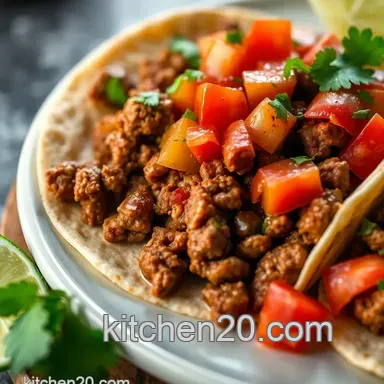 Sizzling Street-Style Taco Recipe: Juicy Beef & Fresh Salsa Delight Recipe Card