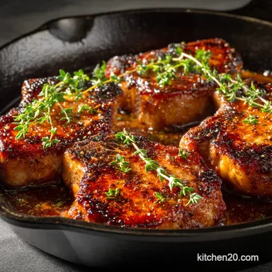 Skillet Pork Chops Juicy Tender Ready in 25 Minutes Recipe Card