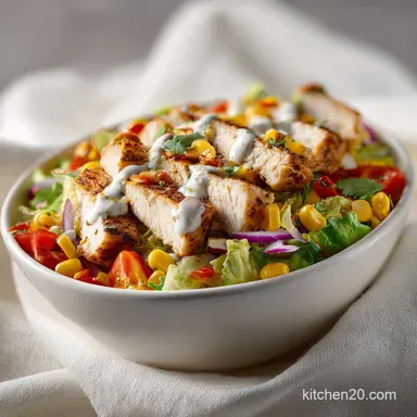 Southwest Chicken Salad for 4 Servings with Greek Yogurt Recipe Card