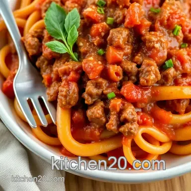 My Family Favorite: Easy Slow Cooker Beef Pasta with Rich Tomato Sauce Recipe Card