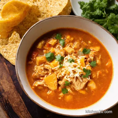 Slow Cooker Chicken Enchilada Soup Fiesta in a Bowl Recipe Card