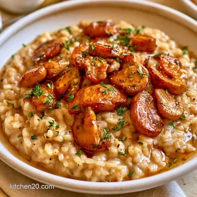 Slow Cooker Mushroom Risotto for 6 Recipe Card