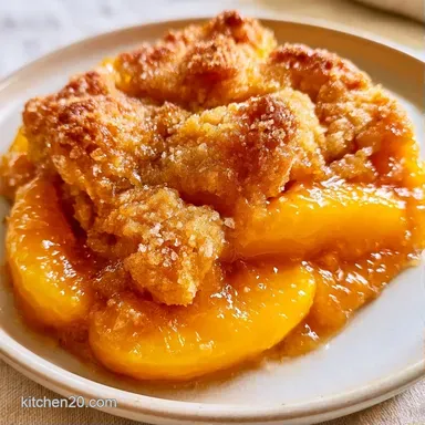 Slow Cooker Peach Cobbler for 6 Servings Recipe Card