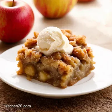 Easy Slow Cooker Apple Crisp Autumnal Comfort Baking Recipe Card