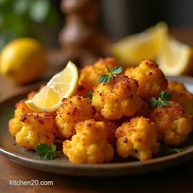 The Golden Crunch Crispy Roasted Cauliflower with Paprika Lemon Recipe Card