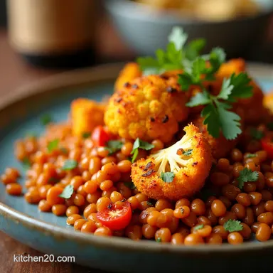 Fiery Feast Make Smoky Lentils with Harissa Cauliflower Recipe Card