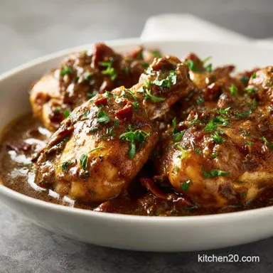 Smothered Chicken with Mahogany Gravy for 4 Recipe Card