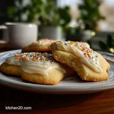 Soft Buttery Sugar Cookie with Vanilla Glazed Cookies Recipe Recipe Card