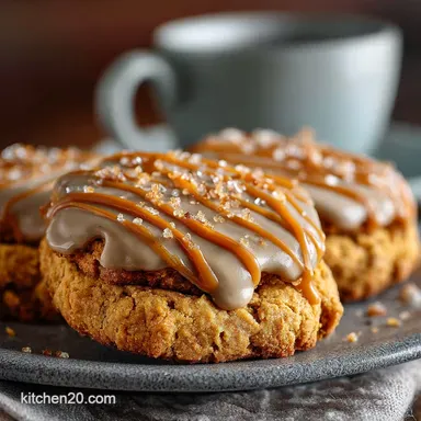 Soft Pumpkin Cookies with Salted Caramel Frosting Recipe Recipe Card