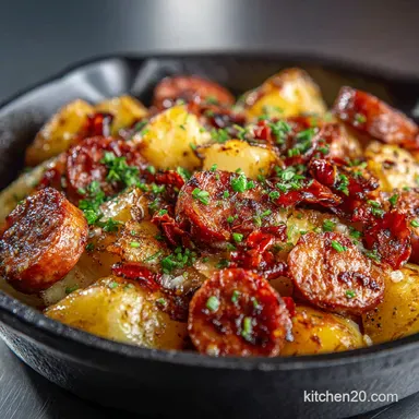 Speedy Sausage Spud Skillet Supper Ready in a Jiffy Recipe Card