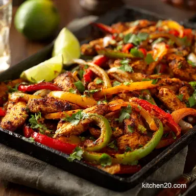 Sheet Pan Chicken Fajitas Sizzling OnePan Dinner Ready in 45 Mins Recipe Card