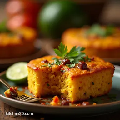 The Best Spicy Mexican Cornbread Recipe with Sweetcorn Recipe Card