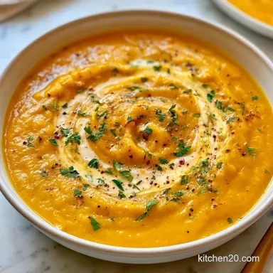 Spicy Summer Squash Soup for 4 Servings Recipe Card