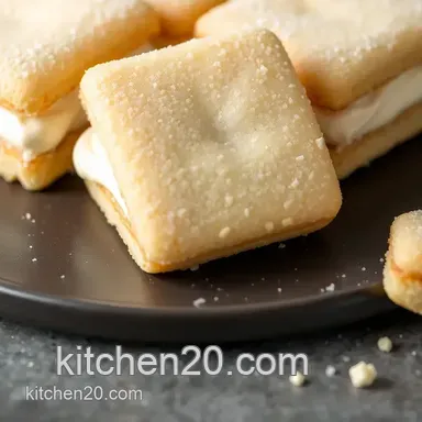 Square langue de chat sandwich cookies recipe: Easy Vanilla Cream Delight! Recipe Card