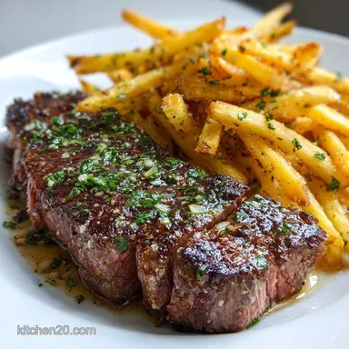 Steak Frites with Crispy Baked Fries Ready in 30 Min