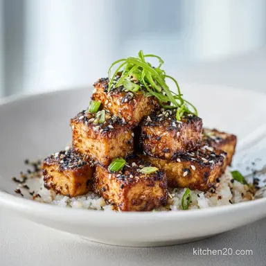 Baked Tofu: Sticky Sesame Ginger for Crispy Results Recipe Card