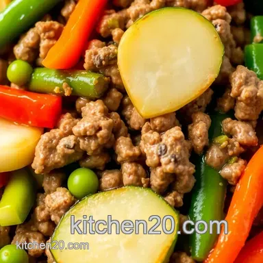 Easy & Flavorful Stir Fry 1lb Ground Beef Loaded with Veggies: A One-Pan Wonder Recipe Card