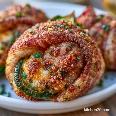 Stuffed Jalapenos with Sausage Recipe Card
