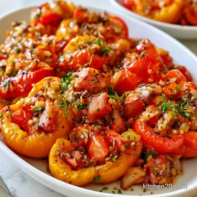 Stuffed Peppers with Ground Beef Recipe Card