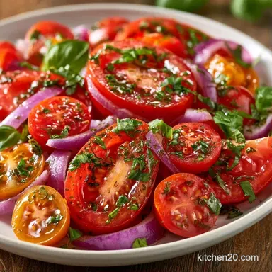 Summer Tomato Salad in 10 Minutes Recipe Card