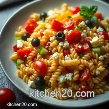 Sunny Mediterranean Pasta Salad: A Vibrant Summer Classic Recipe Card