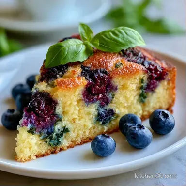Blueberry Basil Breakfast Cake: 50 Min Recipe Card