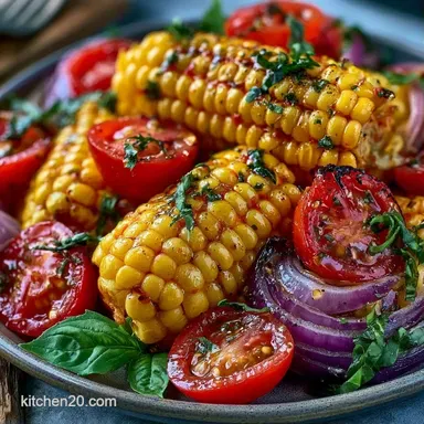 Sweet Corn Tomato Salad in 15 Minutes Recipe Card