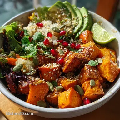 Sweet Potato Buddha Bowl Recipe in 40 Minutes Recipe Card