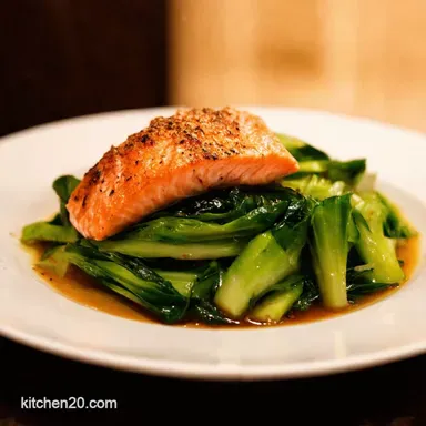TamariGlazed Salmon Bok Choy So Easy Recipe Card