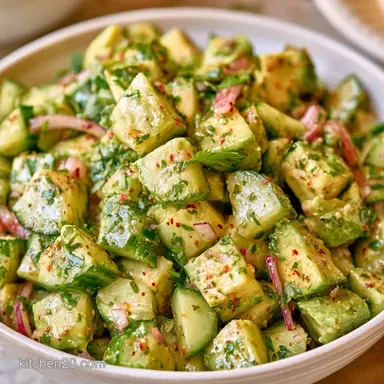 Tangy Cucumber Avocado Salad in 15 Min Recipe Card