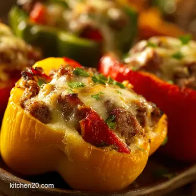 Proper LowCarb Philly Cheesesteak Stuffed Peppers Ribeye Recipe Recipe Card