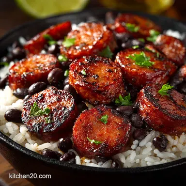 Proper Job The Best Black Beans and Rice with Smoked Sausage Cuban Style Recipe Card
