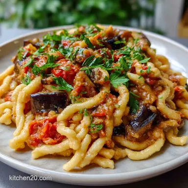 Trofie alla Norma: Quick Creamy Sicilian Eggplant Pasta