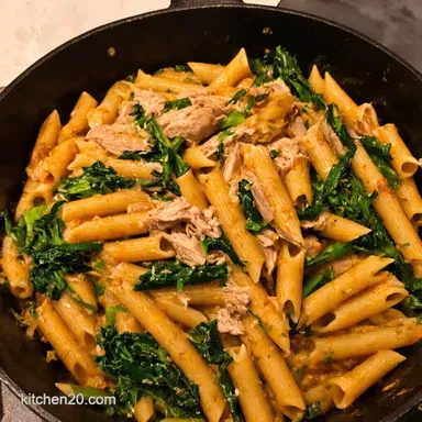 Turkey Greens Skillet Pasta Leftovers Transformed Recipe Card