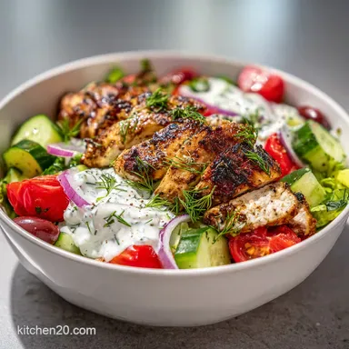 Mediterranean Chicken Salad with Tzatziki in 30 Min Recipe Card