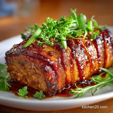 Ultimate Bacon Wrapped Meatloaf with Crisp Bacon and Sticky Glaze Recipe Card