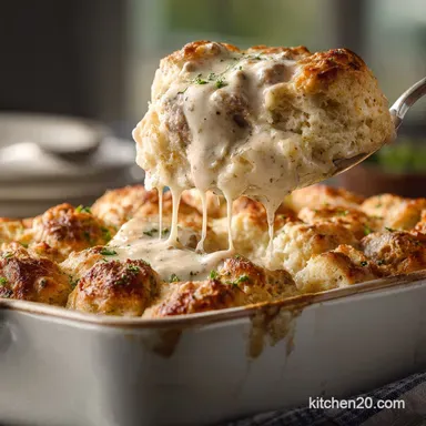 Biscuits Gravy Casserole: Ultimate Cheesy Sausage Brunch Bake Recipe Card