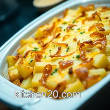Cheesy Potato Recipe: Ultimate Gratin with Crispy Onions Recipe Card