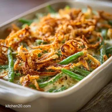 Green Bean Casserole from Scratch: Rich, Creamy, and Crispy Recipe Card