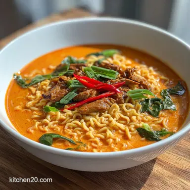 Vegan Thai Red Curry Ramen in 20 Minutes Recipe Card