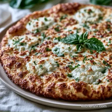 Vegetarian Basil Ricotta Pizza for 4 Recipe Card
