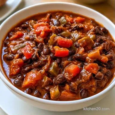 Black Bean Chili in 45 Minutes Recipe Card