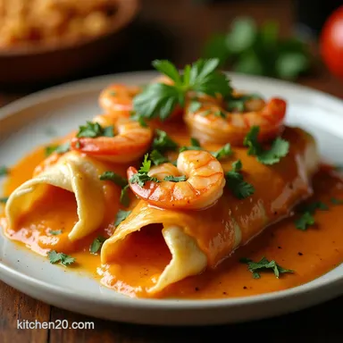 Smoked Paprika Creamy Shrimp Enchiladas Recipe Comfort Food Elevated Recipe Card