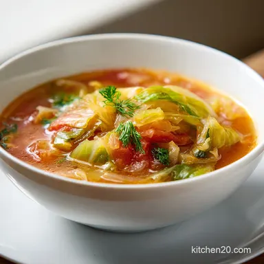 Weight Watchers Zero Point Cabbage Soup in 40 Min Recipe Card